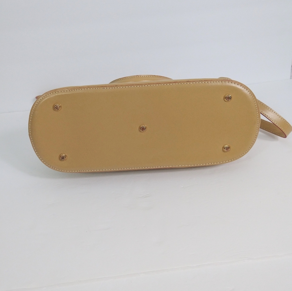 Arcadia cream and tan leather satchel bag - Picture 5 of 12